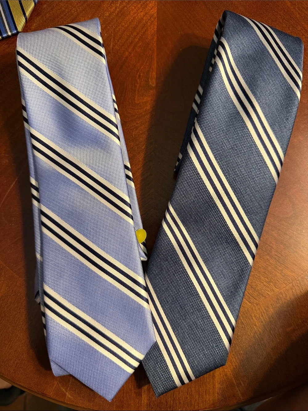 Nautica Light Blue and Navy Diagonal Stripe Men’s Tie Set